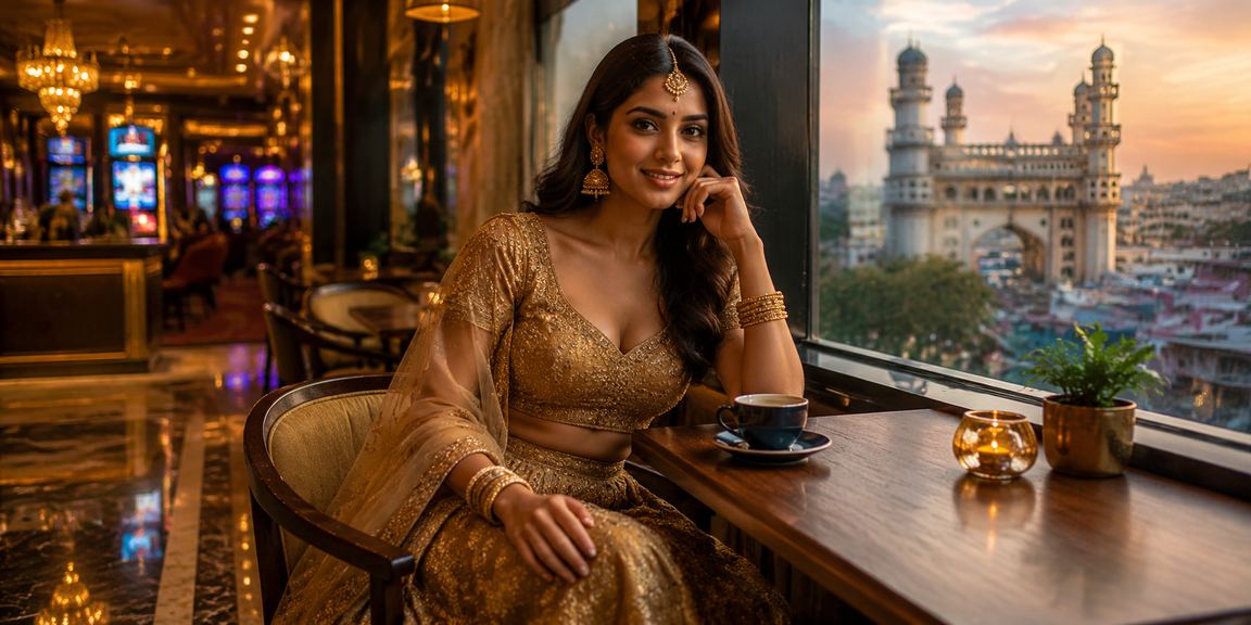 Indian woman enjoying casino entertainment on mobile device